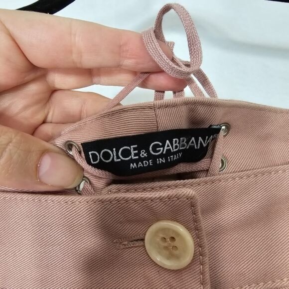 Dolce & Gabbana Pink Sailor Placket Front High Rise Pants 8 - Picture 3 of 15